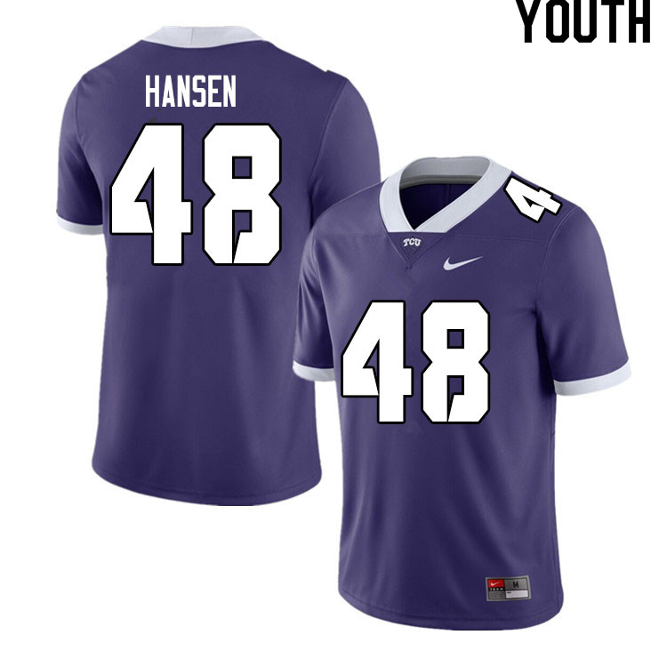 Youth #48 Mitchell Hansen TCU Horned Frogs College Football Jerseys Sale-Purple